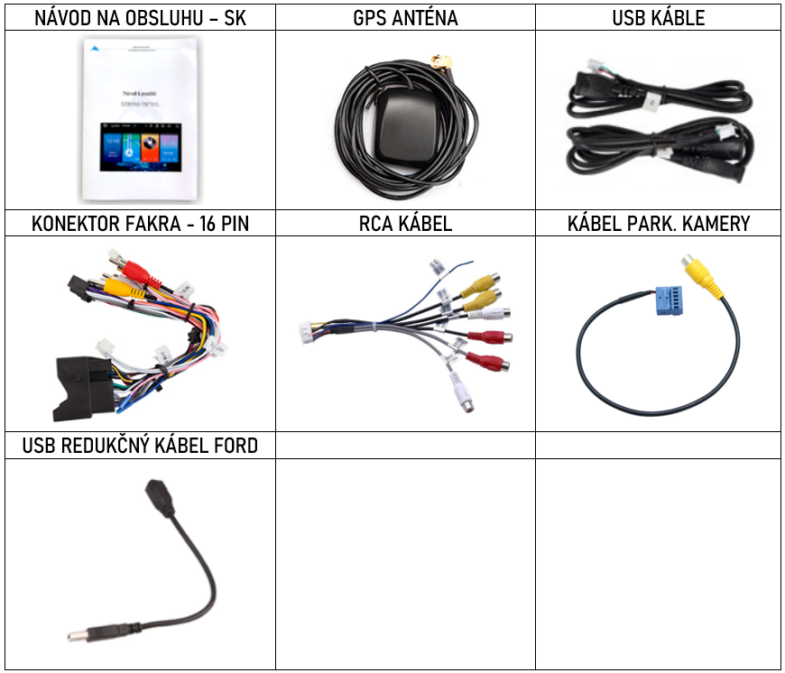 XTRONS PSF72QSFA-B,S príslušenstvo pro autorádio 2DIN s Bluetooth a dotykovou obrazovkou a USB a Android CarPlay a Androidauto a Android FORD - evtech.cz